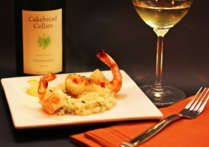 Scallop Risotto & Cakebread Chardonnay